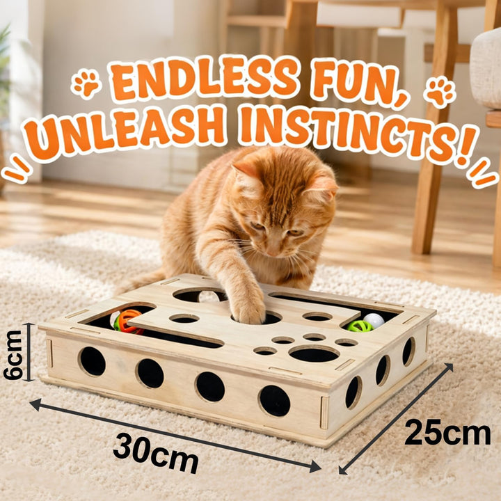 Katzenkratzpuzzle Anreicherungsbox 30X25CM, Interaktives katzenspielzeug Selbstbeschäftigung, Kratzp