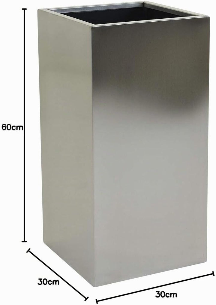 Vivanno Pflanzkübel Blumenkübel Pflanzgefäss Übertopf Edelstahl Block - 60 x 30 x 30 cm BLOCK 60x30x