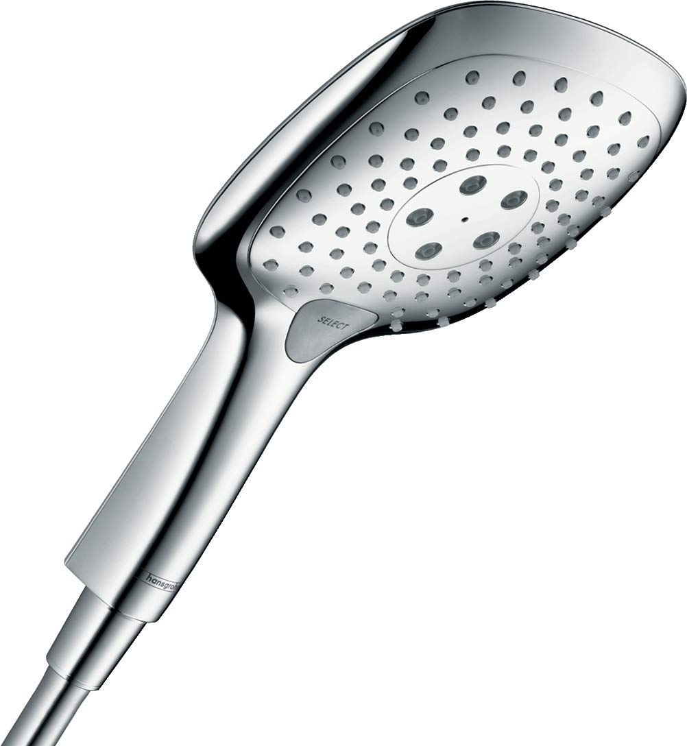 hansgrohe Raindance Select E - Duschkopf, Handbrause mit 3 Strahlarten, eckige Duschbrause (150 x 15