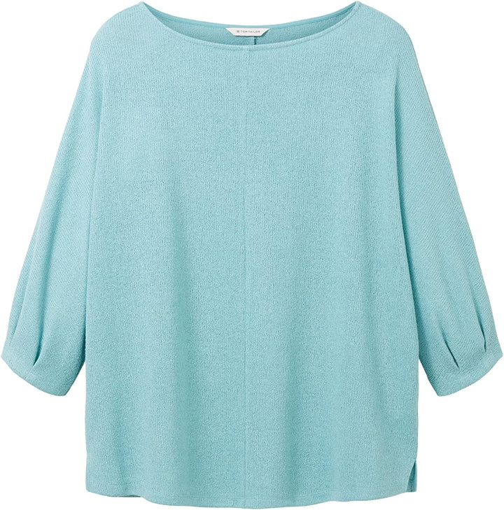 TOM TAILOR Damen T-Shirt mit 3/4-Arm 44 Grosse Grössen 10426-summer Teal, 44 Grosse Grössen 10426-su