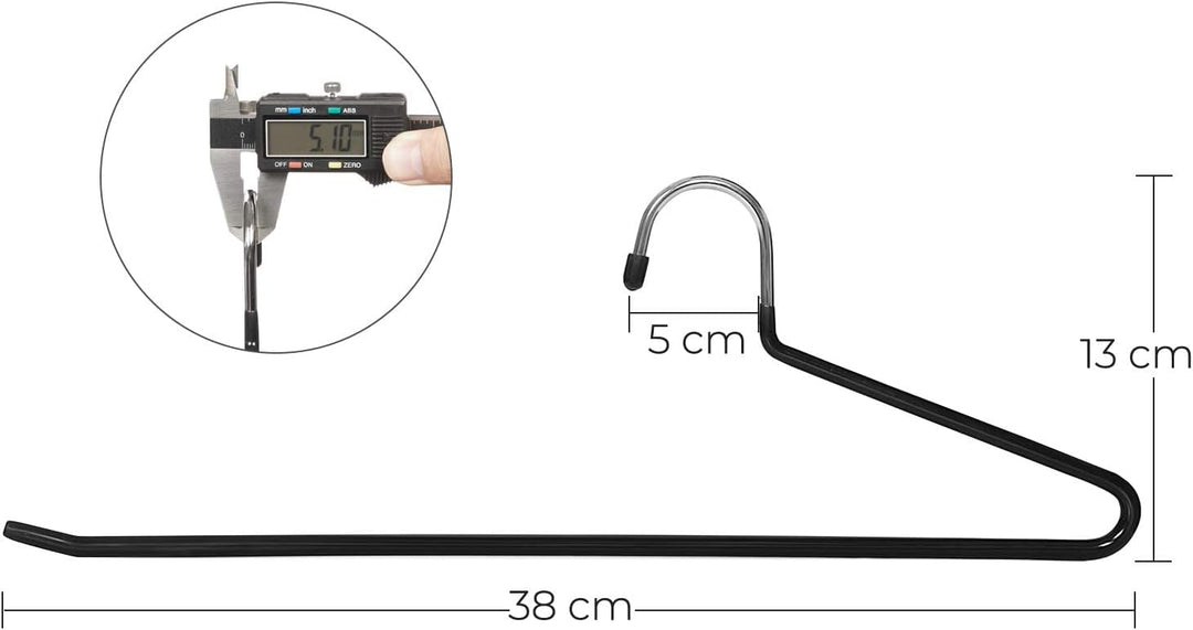 SONGMICS Hosenbügel, 20er Set, Kleiderbügel, offenes Ende, multifunktional, rutschfest, 38 x 0,5 x 1