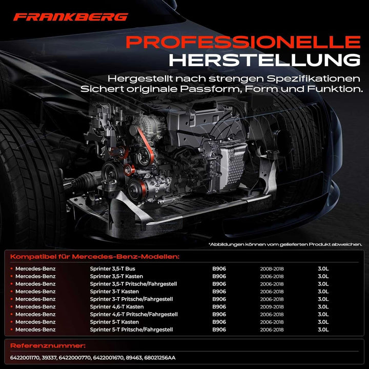 Frankberg Spannrolle Riemenspanner Keilrippenriemen Kompatibel für 906 Sprinter 3-T 3,5-T 4,6-T 5-T