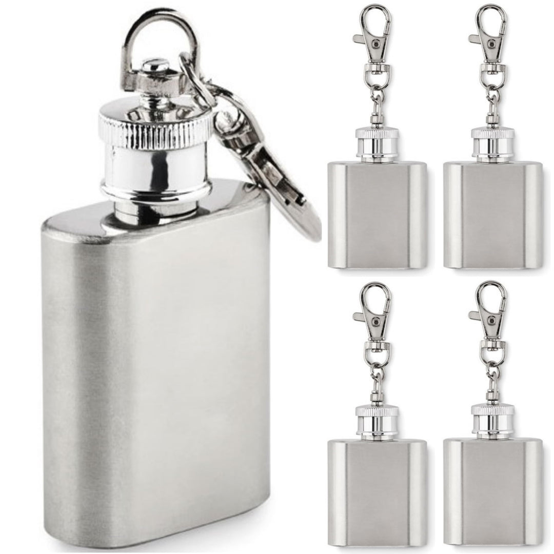 Mini Flachmann 30 mL Schlüsselanhänger Hip Flask Edelstahl Flachmänner für Obstler, Whiskey, Cognac