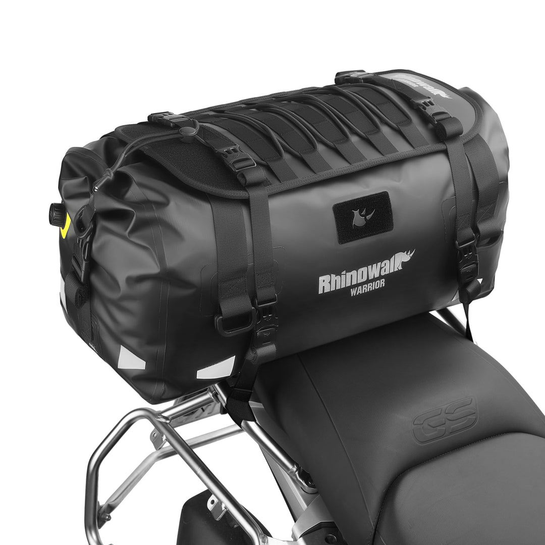 Rhinowalk Motorrad Hecktasche 40L – wasserdichte Gepäcktasche mit Erweiterungs-Panel, MOLLE-System &