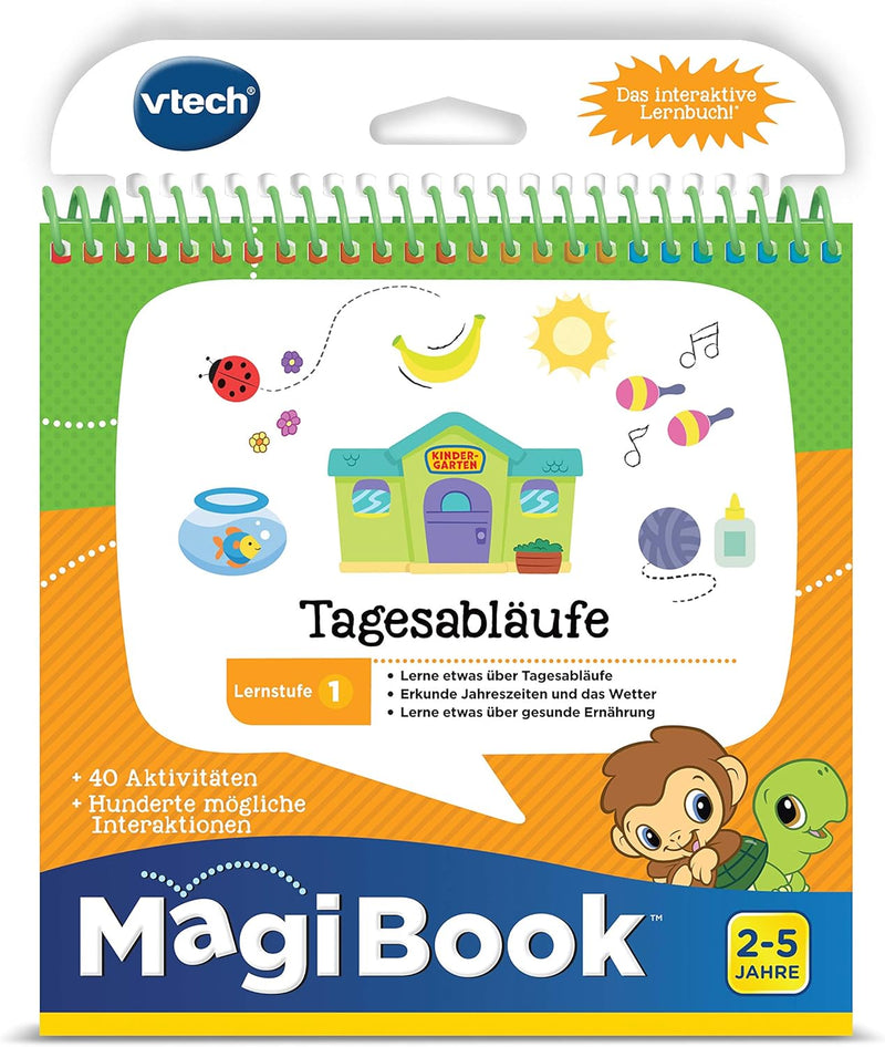 Vtech 80-481204 Lernstufe 1 - EIN Tag im Kindergarten MagiBook Lernbücher, Mehrfarbig & 80-480804 -