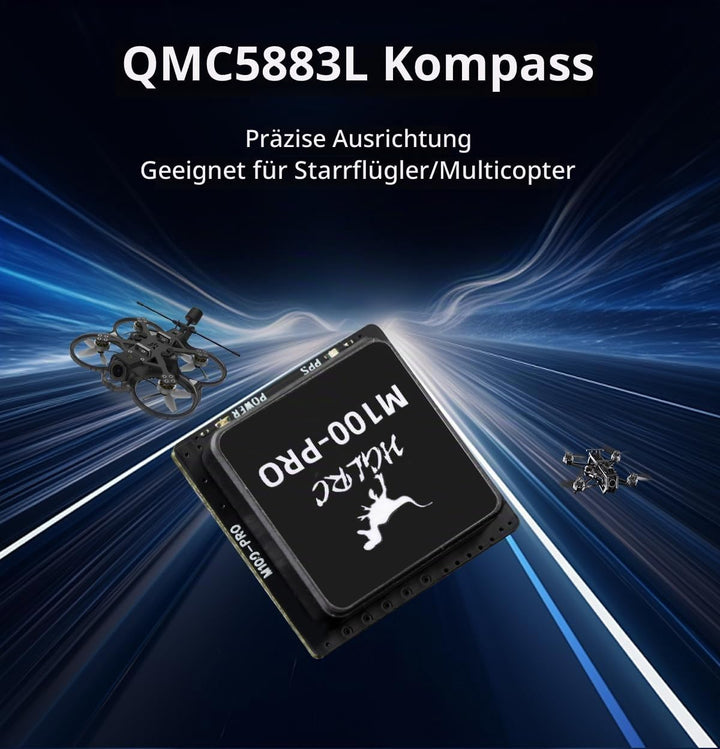 HGLRC M100 Pro GPS-Modul - Hochpräzises GPS mit GLONASS/Beidou-Unterstützung, Ultraleicht und Kompak