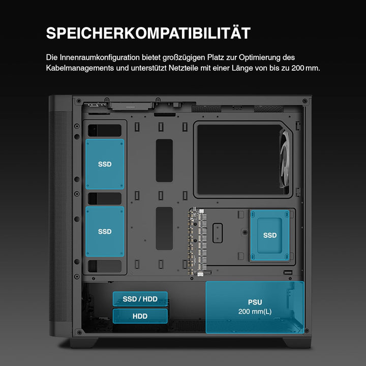 GAMDIAS TALOS M3 MESH ATX Gaming Midi-Tower PC-Gehäuse, Enthält 3 x 120mm ARGB PWM-Lüfter mit Lüfter