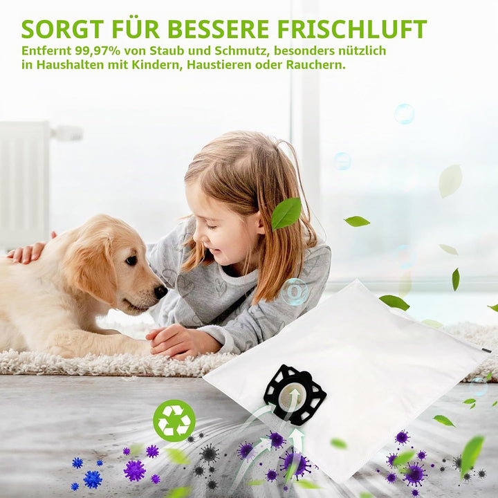 10 Stück Staubsaugerbeutel für Kärcher 2.863-006.0 Vliesfilterbeutel 487 Ersatzbeutel WD4 WD5 WD6 WD