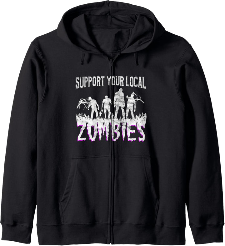 Unterstützen Sie Ihre lokalen Zombies - Lustiges Halloween Kapuzenjacke