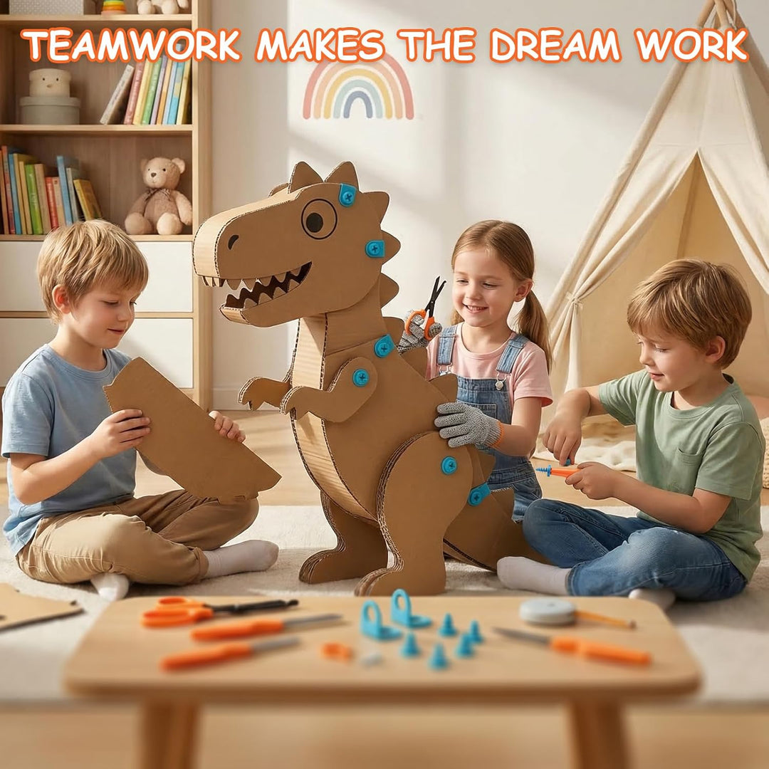 SainSmart Jr. Karton Werkzeug Kinder Set 228PCS – Multi-Kinder Bastelset für gemeinsames Bauen, Krea