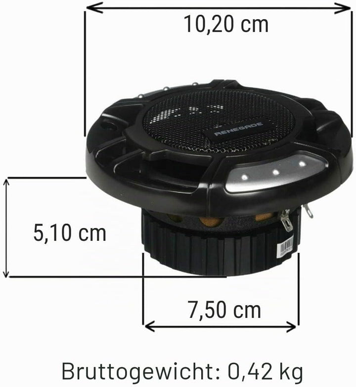2 RENEGADE RX42 2 Wege koaxial Lautsprecher 4" 10,00 cm 100 mm 60 watt rms 120 watt max impedanz 4 o