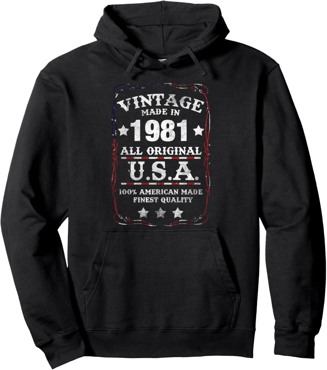 1981 Vintage Geburtstag Original Retro USA Amerikanisch Pullover Hoodie