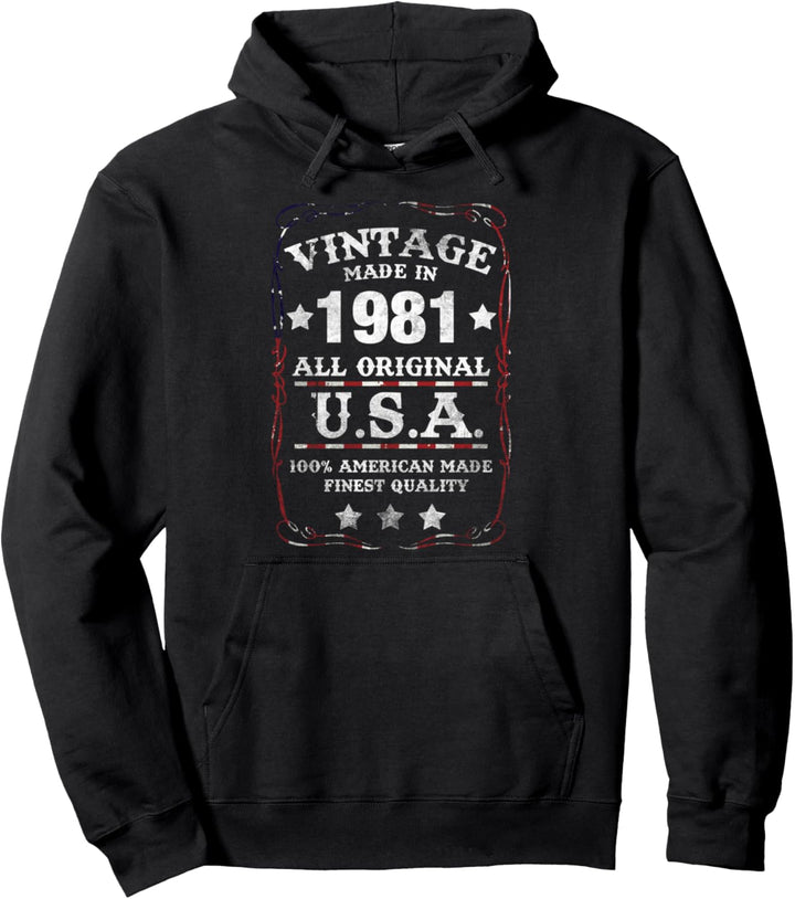 1981 Vintage Geburtstag Original Retro USA Amerikanisch Pullover Hoodie