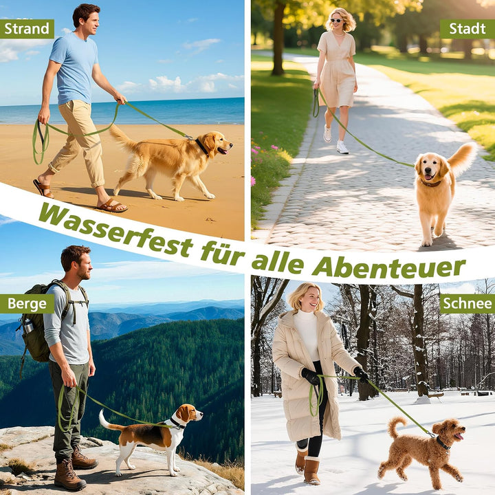 X XBEN Wasserdicht Schleppleine für Hunde, 30M Gummierte Schleppleine mit Abschliessbarer Karabine,
