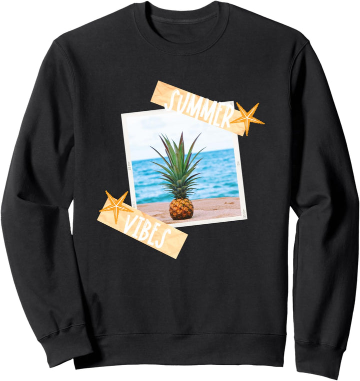 Sommer Feeling tropische Ananas Frucht Strand Urlaub Meer Sweatshirt