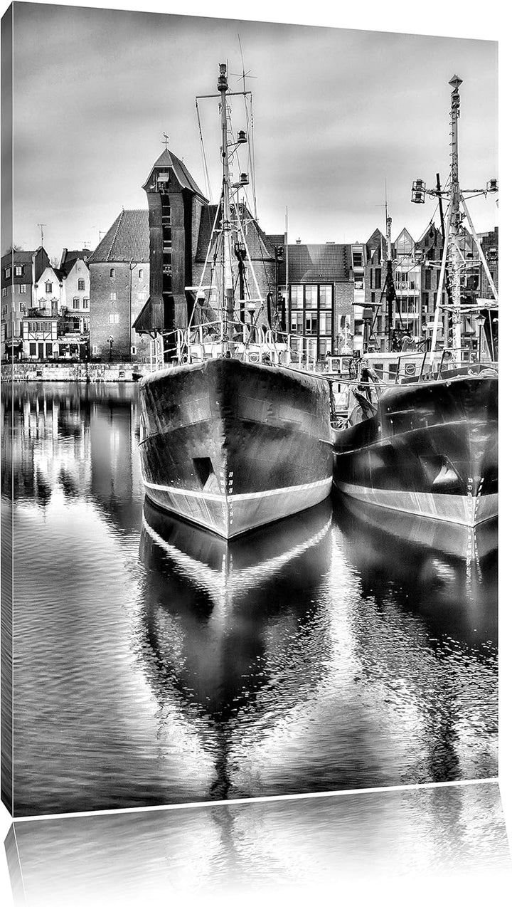 Pixxprint Hafen in der Dämmerung als Leinwandbild/Grösse: 100x70 / Wandbild/Kunstdruck/fertig bespan