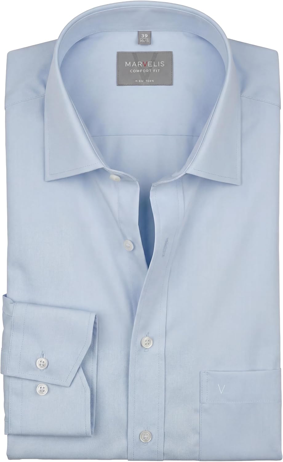 MARVELiS-Hemd MODERN-FIT (Slim-Fit) 4704-69-11 h.blau Extra langer Arm 39 hell-blau, 39 hell-blau