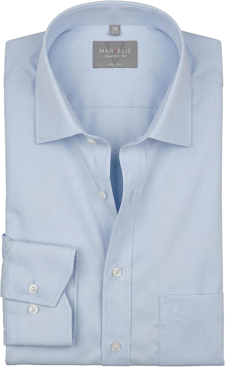 MARVELiS-Hemd MODERN-FIT (Slim-Fit) 4704-69-11 h.blau Extra langer Arm 39 hell-blau, 39 hell-blau