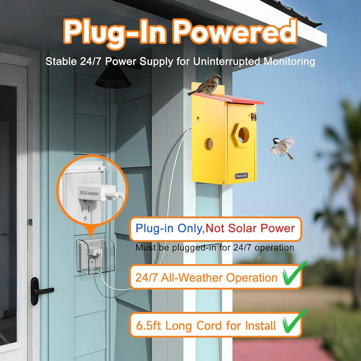 Nistkasten mit 4MP Kamera WLAN, Bunte Vogelhaus für Draussen Wetterfest, 2,4 G WiFi & App Benachrich