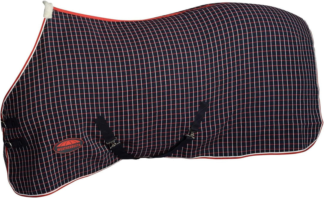 Weatherbeeta Pferdedecke, kariert, Standard-Halsausschnitt 140 Navy Red White, 140 Navy Red White