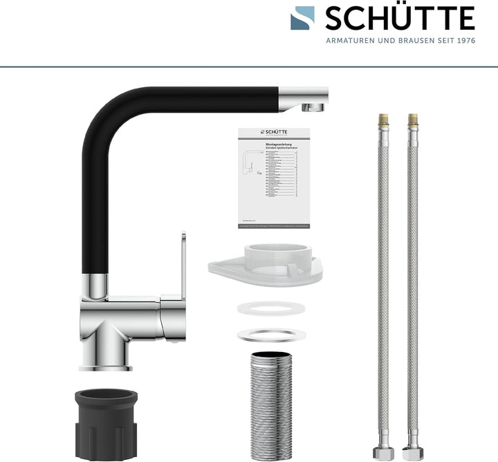 SCHÜTTE 79856 RIO 360° schwenkbare Küchenarmatur, Spültisch Armatur mit hohem Auslauf Küche, Einhebe