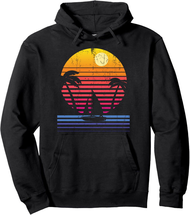 Sommerurlaub Segelboot Segler Sonnenuntergang Segeln Pullover Hoodie