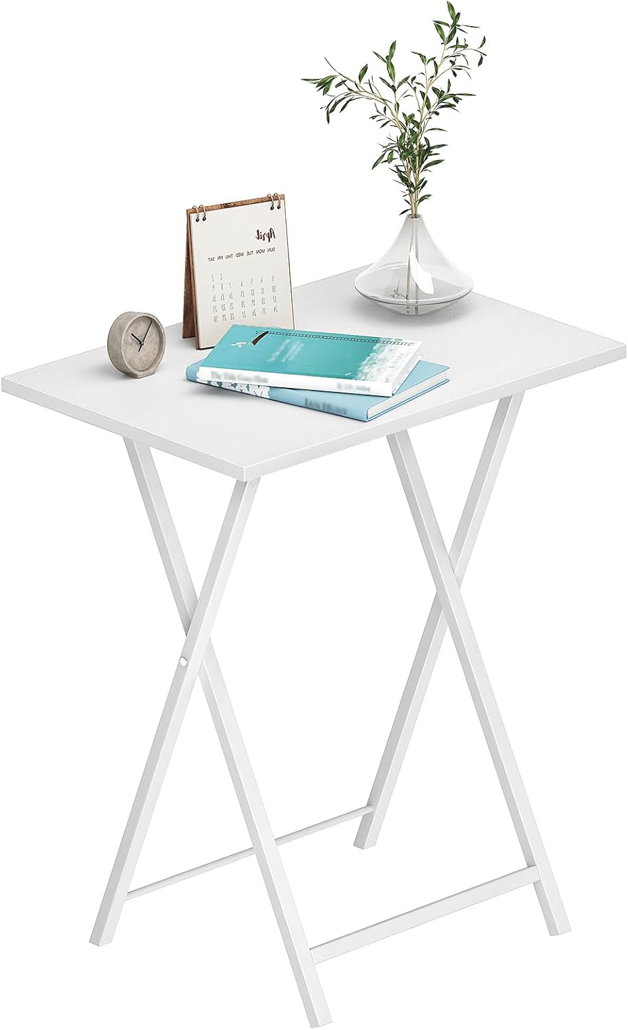 HOOBRO Beistelltisch, Klappbar Tablett Tisch, Sofatisch, TV Tray im Industriestil, Einfach Montierba