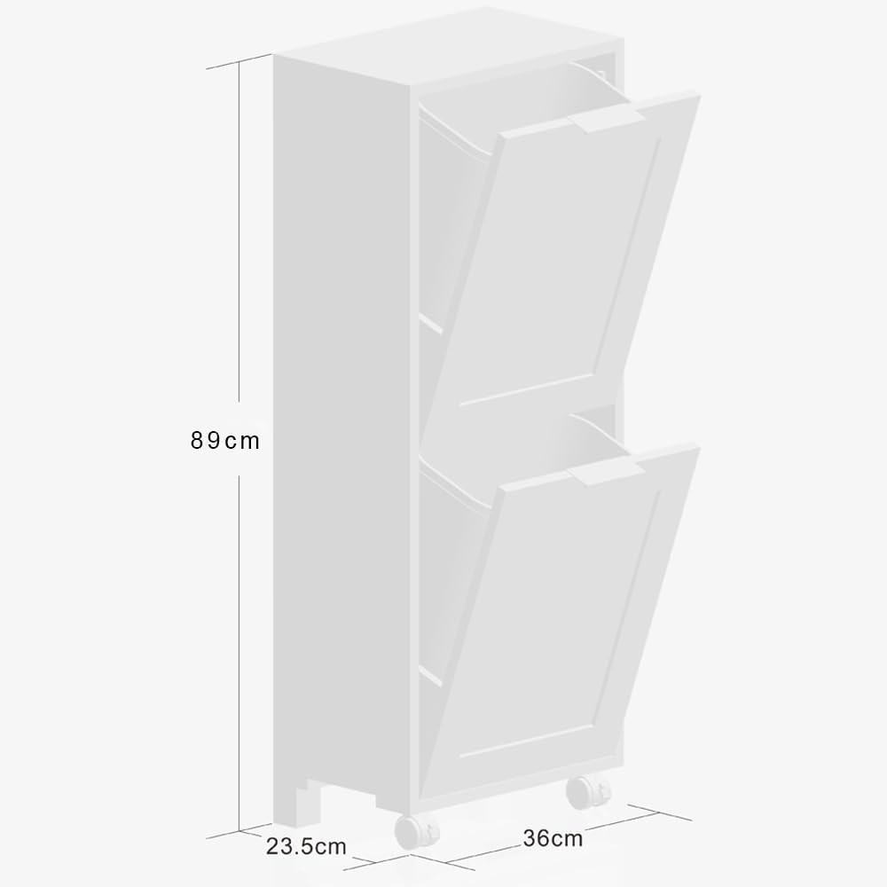 Kesper | Univeralschrank mit Mülltrennsystem, Material: Faserplatte, Masse: 36 x 24 x 94 cm, Farbe: