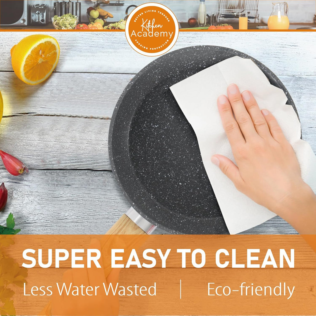 Kitchen Academy Topf und Pfannenset Topfset 12tlg Antihaft-Versiegelung Kochgeschirr Set mit Deckel,