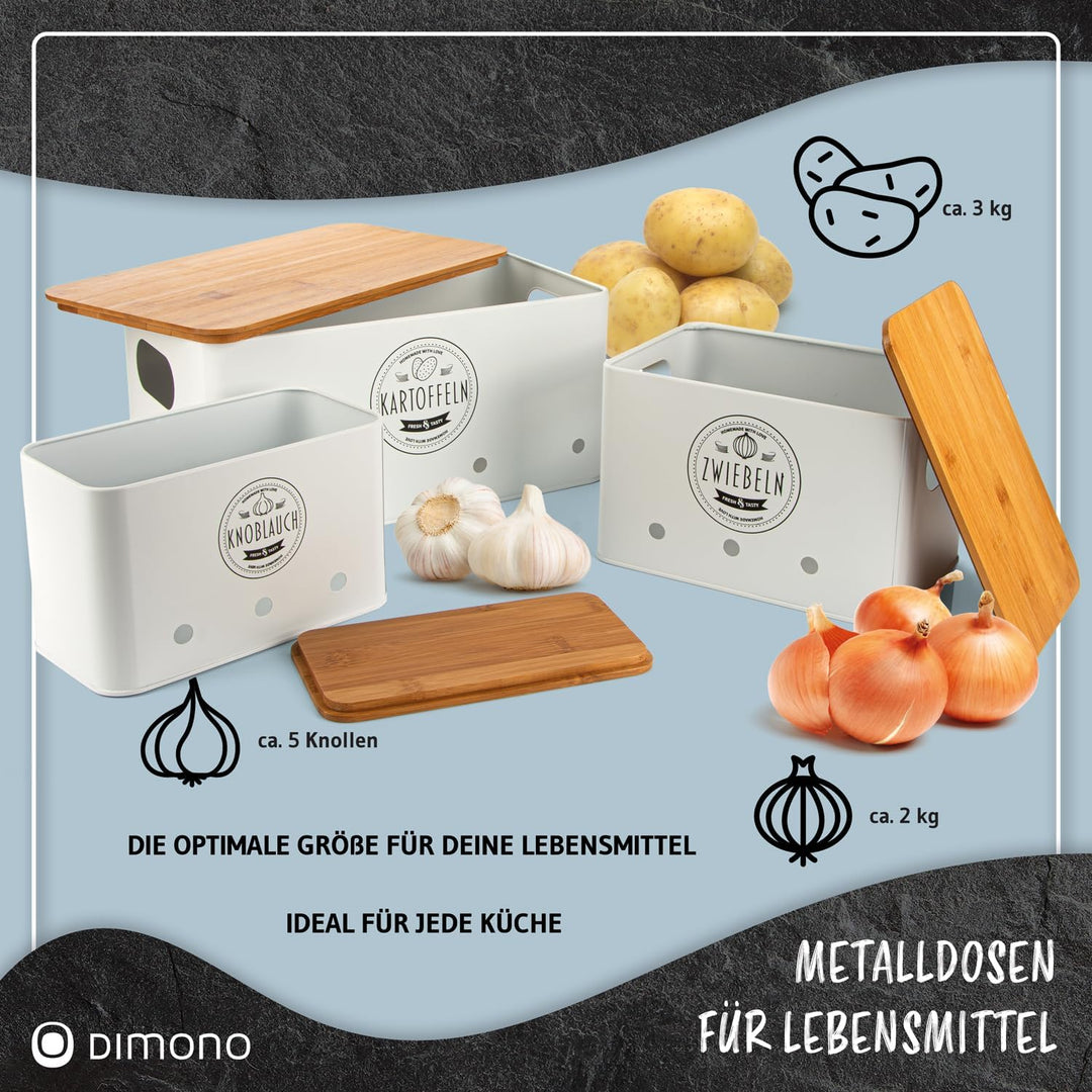 Dimono® Gemüse Aufbewahrungsboxen 3er Set; Vorratsdose Frischhaltedose Lebensmittel-Box; hält Gemüse