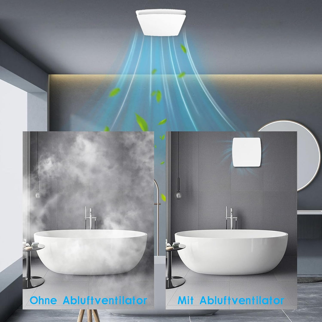 Badlüfter 100mm mit Rückstauklappe Leise Abluftventilator 12W Badezimmer Lüfter Wandventilator Lüfte