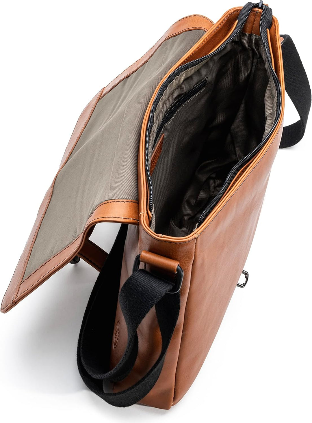 Memphis Damen/Herren Leder Aktentasche mit Schnallenverschluss | Messenger Bag mit Steckfächern und