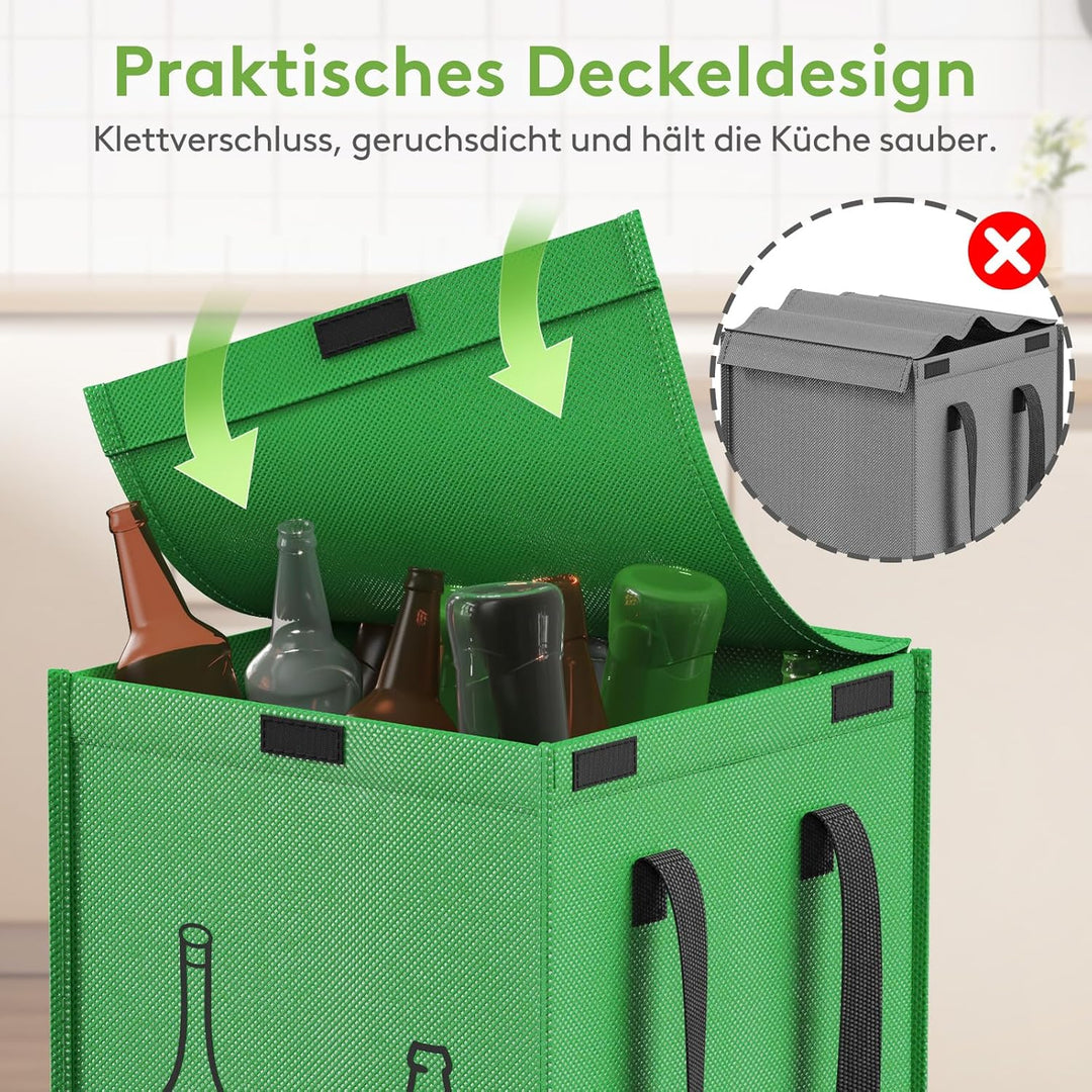 Lifewit Mülltrennsystem mit Deckel für Küche, Altpapier sammelbehälter und Pfandflaschen sammelbehäl
