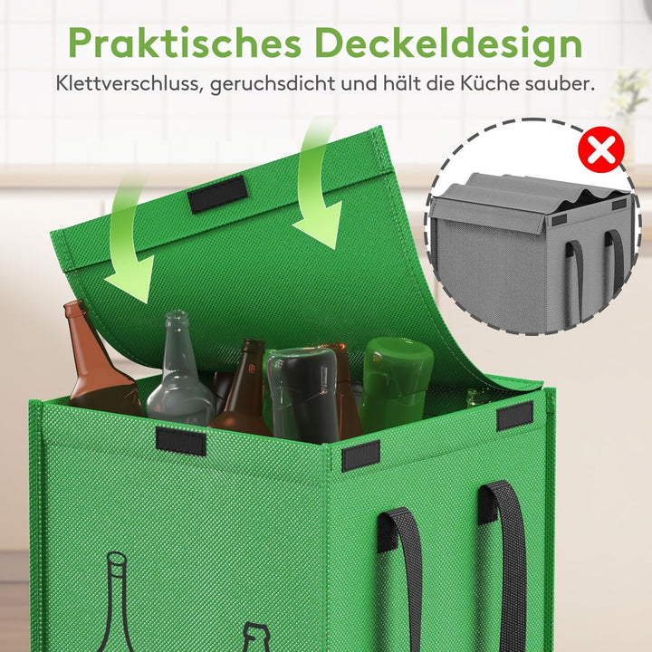 Lifewit Mülltrennsystem mit Deckel für Küche, Altpapier sammelbehälter und Pfandflaschen sammelbehäl