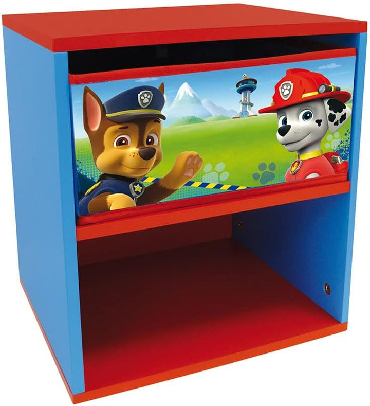 FUN HOUSE 712533 Paw Patrol Nachttisch, mit Schublade, für Kinder, MDF-Holz/Vlies, Blau, 33 x 30 x 3