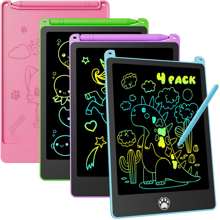 Zaubertafel 8.5 Zoll, 4 Stück LCD Schreibtafel für Kinder, Löschbar Abschliessbar Maltafel, Augensch