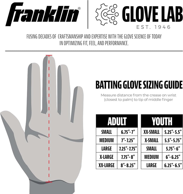 Franklin Sports MLB Pro Classic Baseball Schlaghandschuhe - Erwachsene und Jugendliche Grössen - Pre