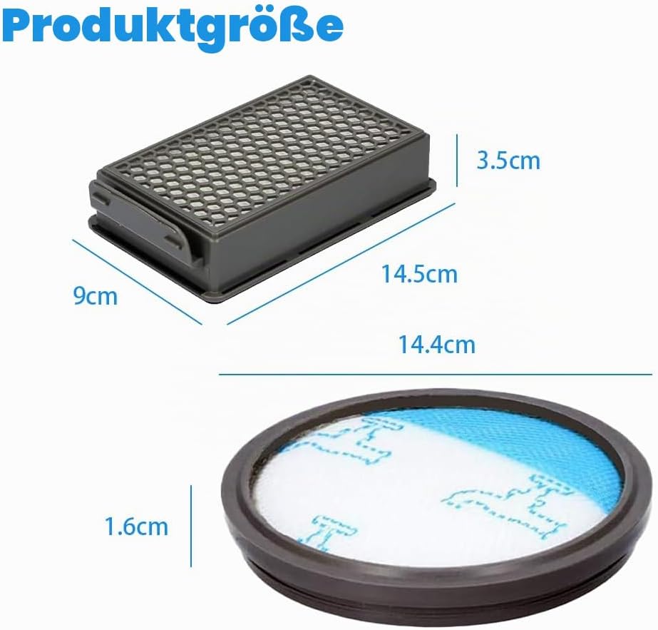 2 Sätze RO3731 Filter, Ersatzfilter für Rowenta Compact Power Silence Force Cyclonic Staubsauger RO3