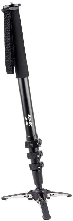 JUSINO Monopod mit abnehmbarem Fuss/Tischstativ (Schnellspannclips) VM-324E Aluminium-Monopod (ab 17