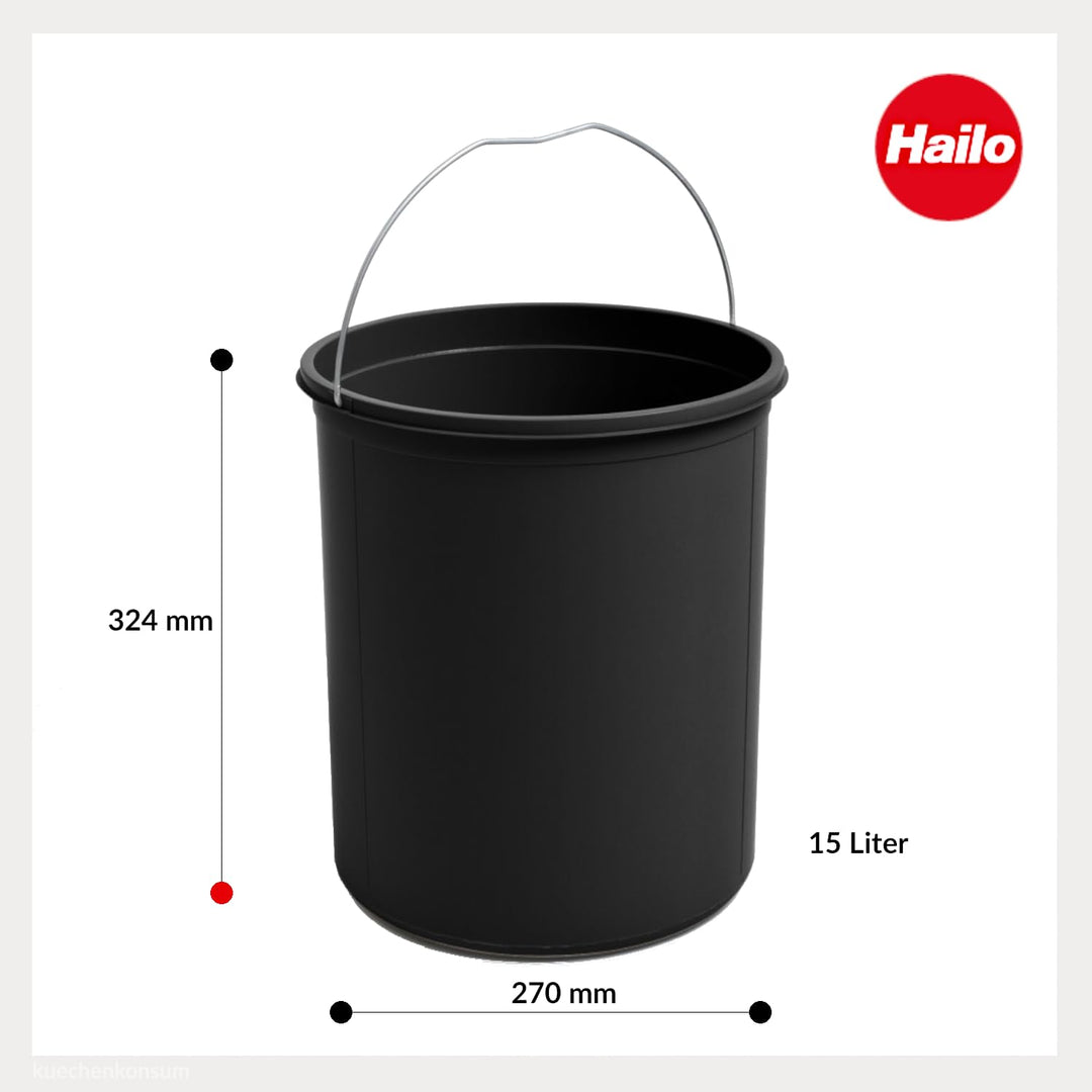 Hailo Inneneimer 15 Liter schwarz - 1138739, 15 Liter