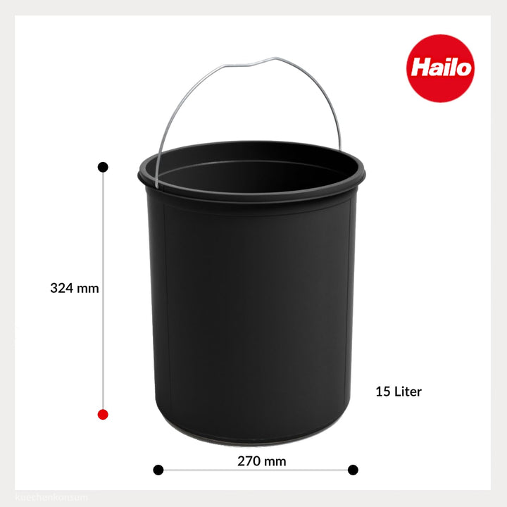 Hailo Inneneimer 15 Liter schwarz - 1138739, 15 Liter