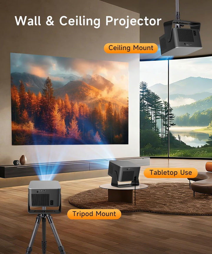 Magcubic Mini Beamer 4K 8K 1080P Supported, Portable Projektor mit Android 14,WiFi 6 Bluetooth 5.4,