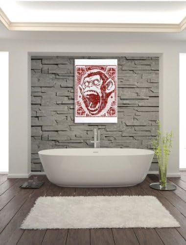 Screaming monkey black Leinwand, XXL riesige Bilder fertig gerahmt mit Keilrahmen, Kunstdruck auf Wa