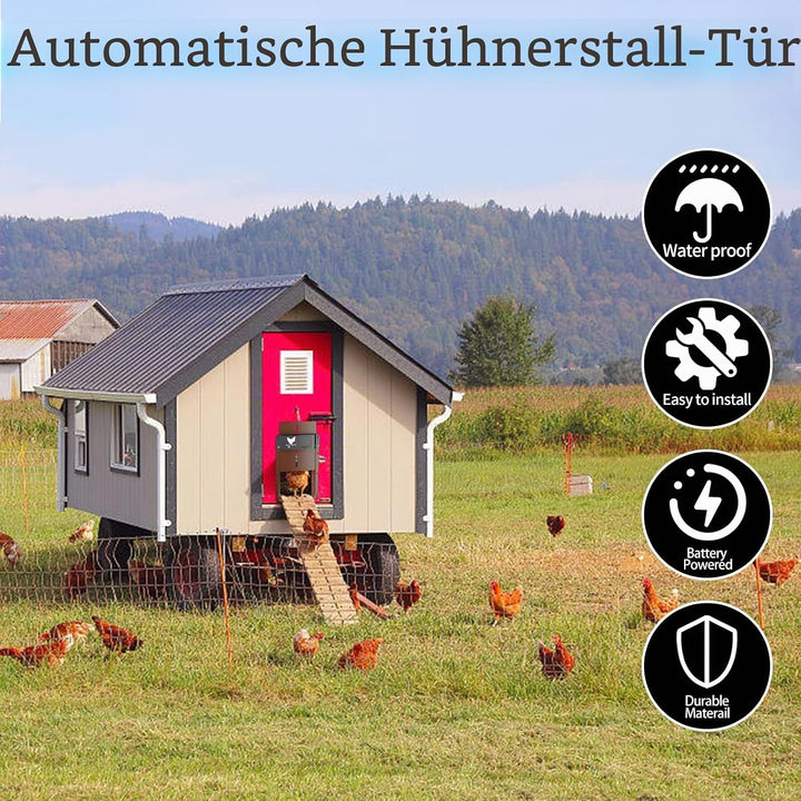Yoarmyt 2.0 Automatische Hühnerklappe Türöffner,Türöffner Hühnerstall, Automatisch Hühnertür Mit Lic