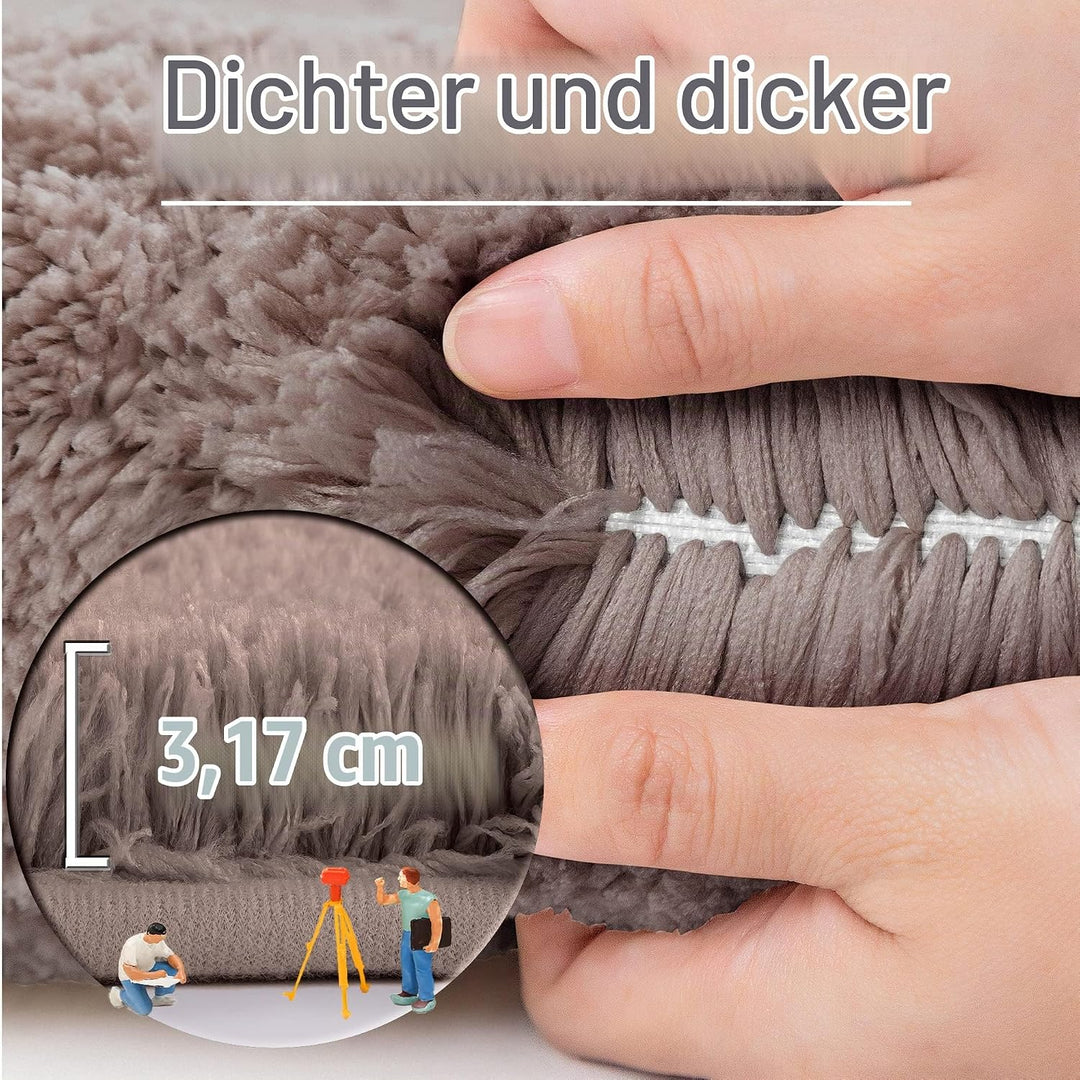 ROLIZOE WC Vorleger mit Ausschnitt Extrem Dicker WC Teppich rutschfest Klovorleger Hochsaugfähige St