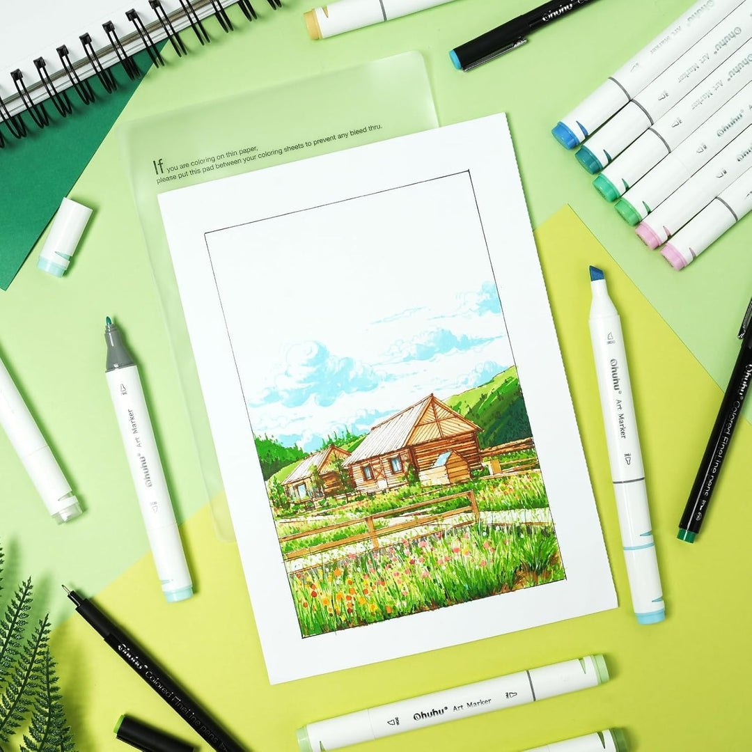 Permanent Marker Stifte, Ohuhu 60 Farben Doppel Spitzen Marker Pen, Sketch Twin Markierungen Textmar