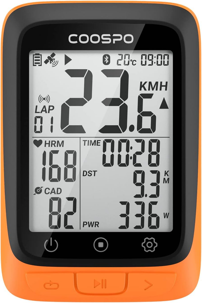 COOSPO BC107 Fahrradcomputer Kabellos, Automatische GPS-Signalerfassung Zeitkalibrierung Fahrradtach