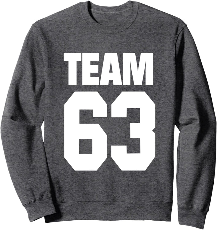 63 Team Zahl Ziffer Nummer Mücke Sweatshirt