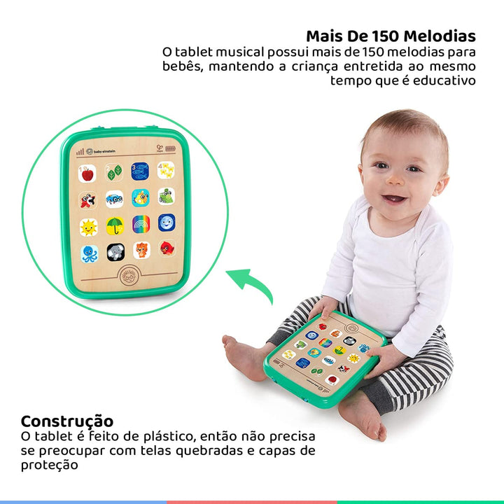 Baby Einstein Hape Magic Touch Tablet Musikspielzeug aus Holz mit über 150 Melodien und 3 Sprachen,