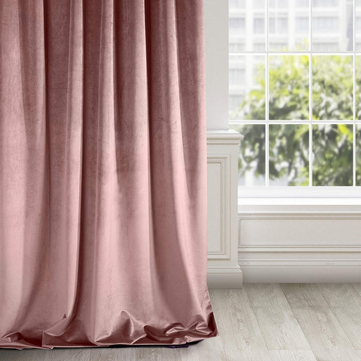 Eurofirany Ria Vorhang Velvet Dunkelrosa Samt 1 STK. Weich Kräuselband Edel Elegant Hochwertig Glamo